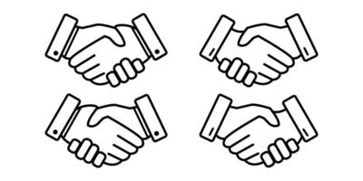 Simple business handshakes sign symbol on a white background. vector