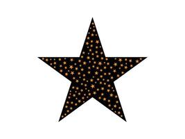 Black Star with Orange Stars Pattern Design. vector