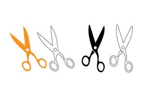 Simple crafted scissors icon designs. vector