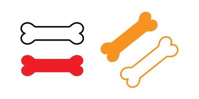 Bone shapes for dogs in flat Design on White Background. vector