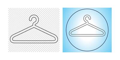 Simple Black Outline of a Coat Hanger Icon. vector