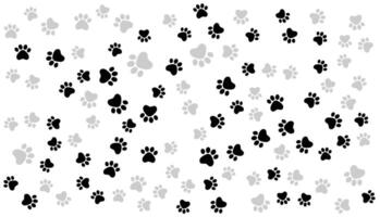 Abstract Paw Prints Pattern on White Background. Animal Paw Prints. vector