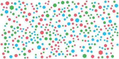 Hexagon Confetti Falling Colorful Hexagon Pattern on White Background. vector