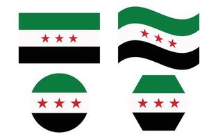 Diverse Flag Variations of the State of Syria. Syrian Arab Republic Identity with Syrian Flag. vector