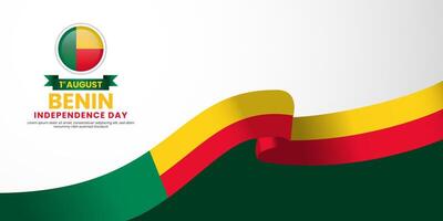 Benin flag for independence day banner background vector