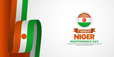 Niger flag for independence day banner background with text space area vector