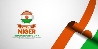Niger flag for independence day banner background with blank space area vector