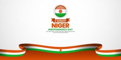 Niger Independence Day ribbon design vector