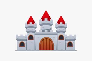 Stone castle isolated on white background. vector