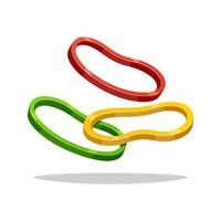 Rubber bands isolated on white background. vector