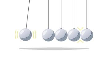 Simple newton cradle pendulum balls isolated on white background. vector