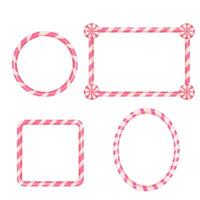 Candy-themed decorative frames in various shapes vector