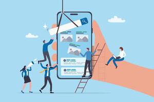 Team optimizing mobile search results vector