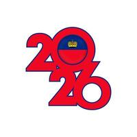 2026 banner with Liechtenstein flag inside. vector