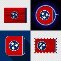 Creative the Tennessee Flag Icon Set Collection. vector