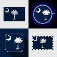 Creative the South Carolina Flag Icon Set Collection. vector