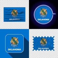 Creative the Oklahoma Flag Icon Set Collection. vector