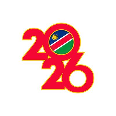 2026 banner with Namibia flag inside.