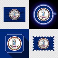 Creative the Virginia Flag Icon Set Collection. vector