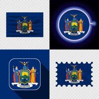 Creative the New York Flag Icon Set Collection. vector