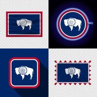 Creative the Wyoming Flag Icon Set Collection. vector