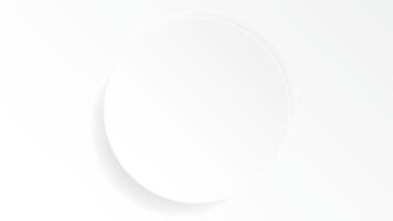3D white circle plate paper cut style on the center of white background graphic illustration have blank space. vector