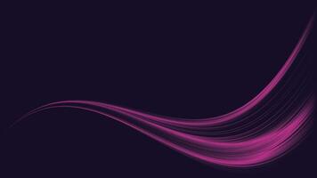 Abstract pink light dynamic wave motion on purple background graphic illustration have blank space. vector