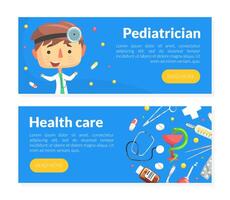 Pediatrician and health care visual illustration vector