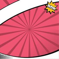 Pink Pop Art Radial Background with WOW Star Burst vector