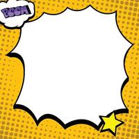 Retro Comic Book Background with Speech Bubble and Star vector