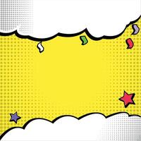 Playful Pop Art Comic Background with Clouds, Stars and Confetti vector