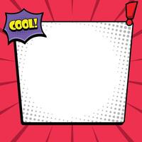 Cool Pop Art Speech Bubble Frame with Exclamation and Halftone vector