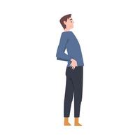 Satisfied Man Farmer in Yellow Rubber Boots in Standing Pose Illustration vector
