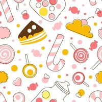 Colorful candy pattern with sweets vector