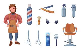Illustration of barber and grooming tools vector