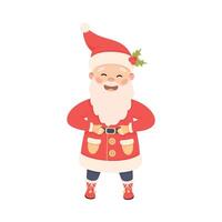 Standing Santa Claus with White Beard as New Year Character Illustration vector