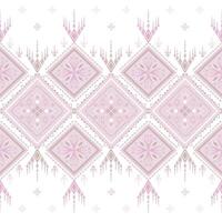 white and pink geometric ethnic pattern in native American style vector