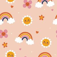 Simple seamless pattern with cute flowers. graphics. vector