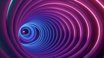 Neon 3D music notes spiraling in space, 3D background music, vibrant and energetic video
