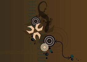 Elegant Abstract Floral Pattern in Warm Brown Tones Background vector