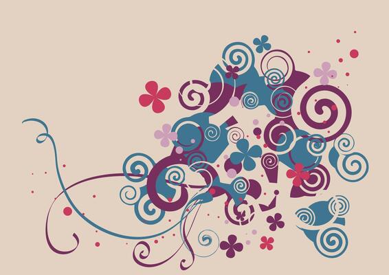 Elegant Abstract Floral Pattern in Dark Cream Tones, Vintage Botanical Illustration