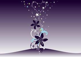 Elegant Abstract Floral Pattern in Deep Plum - Modern Botanical Illustration vector