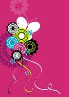 Elegant Abstract Floral Pattern in Dark Pink, Background Illustration vector
