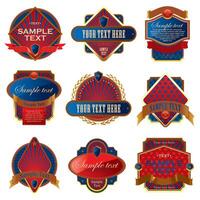 Bold Red Number 9 Labels Illustration for Branding and Packaging Design vector