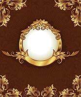 Elegant Luxury Gold Frame Art, Decorative Ornamental Border Design, Vintage Baroque Illustration vector