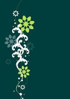 Lush Botanical Dark Green Abstract Floral Pattern Background vector