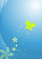 Ethereal Floral Abstract Pattern in Soft Blue Tones - Illustration vector