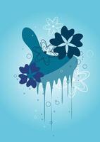 Ethereal Floral Abstract Pattern in Soft Blue Tones, Elegant Watercolor Style Seamless Illustration vector
