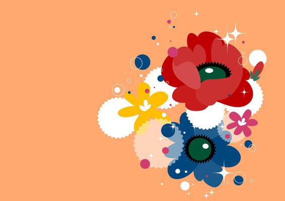 Vibrant Abstract Floral Pattern in Dark Orange Tones - Modern Background Design