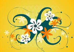 Soft Yellow Floral Abstract Background Design vector